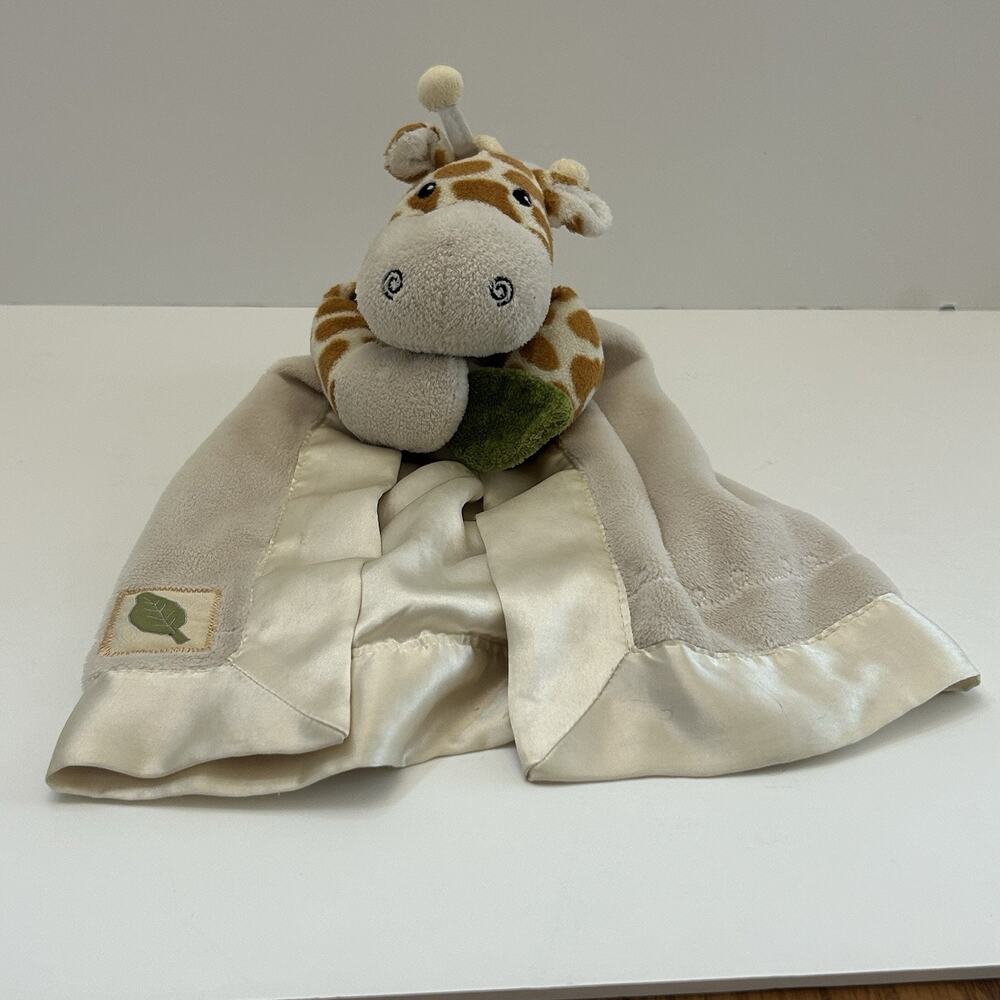 Baby Aspen Safari Giraffe Lovey Security Blanket Rattle Satin Trim Plushie
